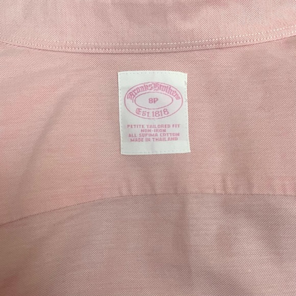SOLD! Brooks Brothers Blush Pink Tailored Fit Non Iron Supima Cotton Size 8P - Picture 9 of 10